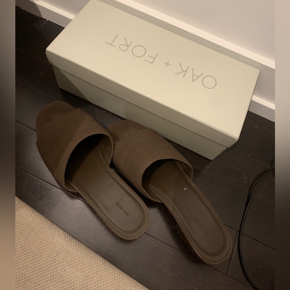 Oak + Fort Heeled mules in Linen size 7 - Picture 2 of 8